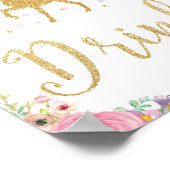 ユニコーンベイビーシャワー誕生日ドリンクサイン妖精 ポスター (角)