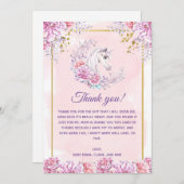 ユニコーンベビーシャワーサンキューカード サンキューカード (正面/裏面)