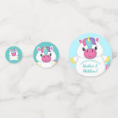 ユニコーンベビーシャワーティール（緑がかった色） コンフェッティ (正面)