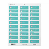 ユニコーンベビーシャワーティール（緑がかった色） ラベル (フルシート)