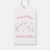 ユニコーンベビーシャワーパステルレインボアキュート ギフトタグ (正面)