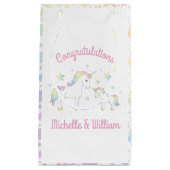 ユニコーンベビーシャワーパステルレインボアキュート スモールペーパーバッグ (正面)