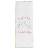 ユニコーンベビーシャワーパステルレインボアキュート ワインギフトバッグ (裏面)