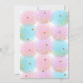 ユニコーンベビーシャワーピンク金ゴールドレインボー 招待状 (裏面)