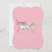 ユニコーンベビーシャワー招待状レインボーカスタムピンク 招待状 (裏面)