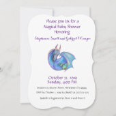 ユニコーンベビーシャワー招待状レインボーカスタムピンク 招待状 (正面)