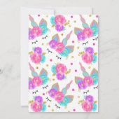 ユニコーンベビーシャワー招待状魔法のベビーシャワー 招待状 (裏面)