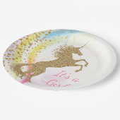 ユニコーンベビーシャワー紙プレート ペーパープレート (アングル)