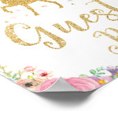 ユニコーンベビーシャワー誕生日ゲストブックサインフェアリー ポスター (角)