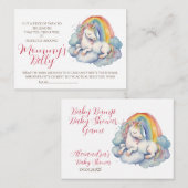 ユニコーンベビーバンプゲーム推測ママの腹のサイズ エンクロージャーカード (正面/裏面)