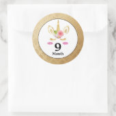 ユニコーンベビー月ステッカー ラウンドシール (バッグ)