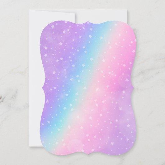 ユニコーンベビー1stバースデーマジカルレインボーパーティー 招待状 (裏面)