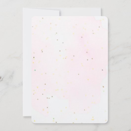 ユニコーンペガサスウォーターカラーピンク誕生日女子 招待状 (裏面)