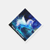 ユニコーンペガサスファンタジーインムーンライト誕生日 スタンダードカクテルナプキン (角)