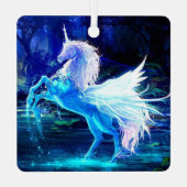 ユニコーンペガソスブルームーンライトクリスマスツリー メタルオーナメント (裏面)