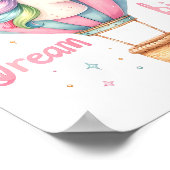 ユニコーンホットエアバルーン子供部屋アート ポスター (角)