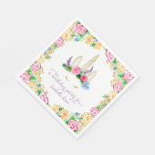 ユニコーンホルンBOHOフローラクラウン誕生日パーティアート スタンダードランチョンナプキン (角)