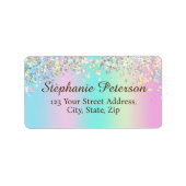 ユニコーンホログラフィックグリッターアドレス ラベル (正面)