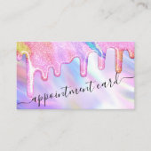 ユニコーンホログラフィックグリッタードリップアポイントメント 名刺 (正面)