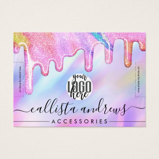 ユニコーンホログラフィックグリッタードリップスロゴブレスレット (正面)