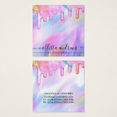 ユニコーンホログラフィックグリッタードリップヘアクリップディスプレイ (正面&裏面)