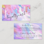 ユニコーンホログラフィック厚いグリッタードリップロイヤリティ ロイヤリティカード (正面/裏面)