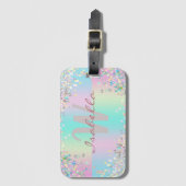 ユニコーンホログラムグリッター ラゲッジタグ (正面縦)