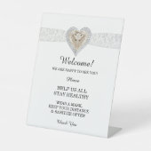 ユニコーンホワイトレース結婚の安全性 台座サイン (正面)