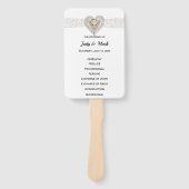 ユニコーンホワイトレース結婚式 プログラムファン ハンドファン (正面)