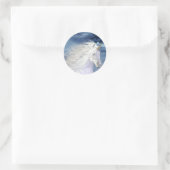 ユニコーンホワイト美しいクローズアップ ラウンドシール (バッグ)