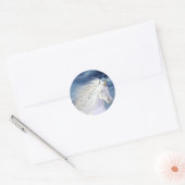 ユニコーンホワイト美しいクローズアップ ラウンドシール (封筒)