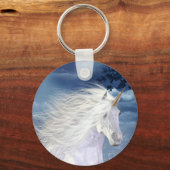 ユニコーンホワイト美しい キーホルダー (正面)