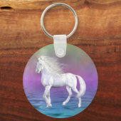 ユニコーンホワイト美しい キーホルダー (正面)