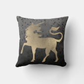 ユニコーンホースプリンセスブラック金ゴールド星空の夜 クッション (裏面)