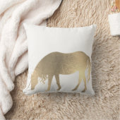 ユニコーンホースプリンセスホワイトフェアミニマル金ゴールド クッション (ブランケット)