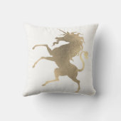 ユニコーンホースプリンセスホワイトフェアミニマル金ゴールド クッション (裏面)