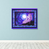 ユニコーンホースポニーエクスウマ科のクエストランパープル キャンバスプリント (インサイチュ (ウッドフロア))