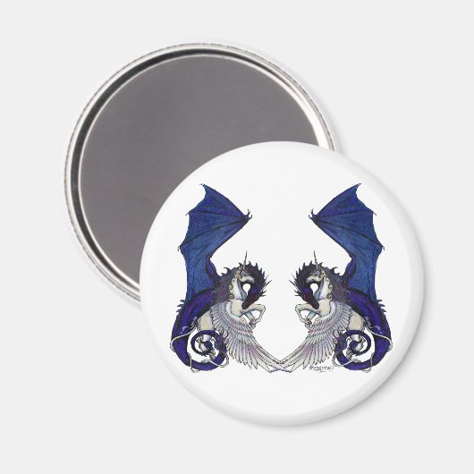 ユニコーンホースポニーファンタジードラゴン結婚ズ愛好家 マグネット (正面/裏面)