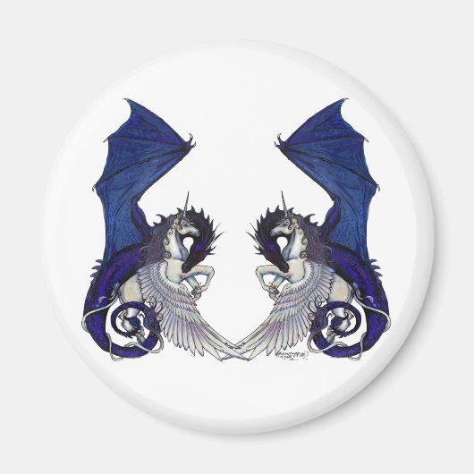 ユニコーンホースポニーファンタジードラゴン結婚ズ愛好家 マグネット (正面)