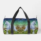 ユニコーンホース歩くスルーゲートパーソナライズされたー ダッフルバッグ (裏面)