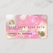 ユニコーンボホアートクレジットカードスタイル金ゴールド 名刺 (正面)