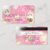 ユニコーンボホアートクレジットカードスタイル金ゴールド 名刺 (正面/裏面)