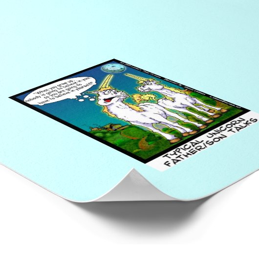 ユニコーンボンディンおもしろいグキャンバス印刷 ポスター (角)