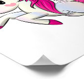 ユニコーンポスターガールズルームデコールピンクレインボー ポスター (角)