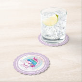 ユニコーンポップ・アートのイットガールバースデーパーティー ペーパーコースター (インサイチュ)