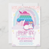 ユニコーンポップ・アートのIt誕生日パーティー 招待状 (正面)