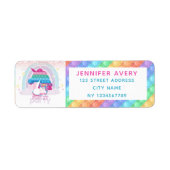 ユニコーンポップ・アートのIt誕生日差出人住所 ラベル (正面)