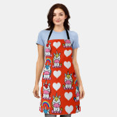 ユニコーンポニーホームデコール エプロン (着用した状態)