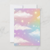 ユニコーンポニーレインボーガールバースデーパーティー招待状 カード (裏面)