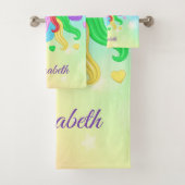 ユニコーンポニーレインボースターズパステルガーリーマジカル バスタオルセット (インサイチュ)